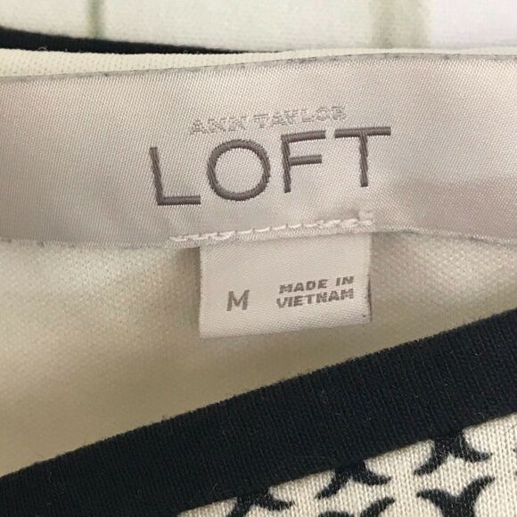 LOFT A-line Knee Length Stretch Dress Lined Sleeveless Boat Neck Size Medium - Picture 4 of 9